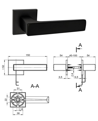 Ручка раздельная FUARO RL  (red line)