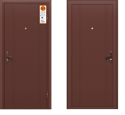 Тульские двери  А00 мет-мет, хром (антик медный, антик медный)