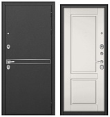 ТРАСТ МАСС, Д-4, МДФ пвх Эмаль белоснежная 9СД-1, хром (2050*960, правая, черный муар металлик)