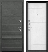 Дверь металл Агрия NEW (МДФ бетон графит/МДФ лофт белый) (2050*860, левая)