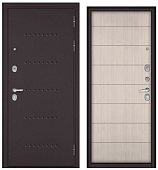 ТРАСТ МАСС, Р-6, МДФ ларче бьянко 9С-135 (2050*860, правая, букле шоколад, хром)