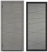 Бульдорс ХОУМ ЭКО, МДФ бетон серый 6E-130, МДФ бетон серый 6E-130, 2 замка (2050*960, L, левая, букле антрацит)