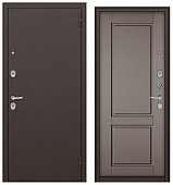 ТРАСТ ЭКО, МДФ Эмаль капучино 9ЕД-1 (2050*860, R, правая, Ночная задвижка, коричневый муар, хром)